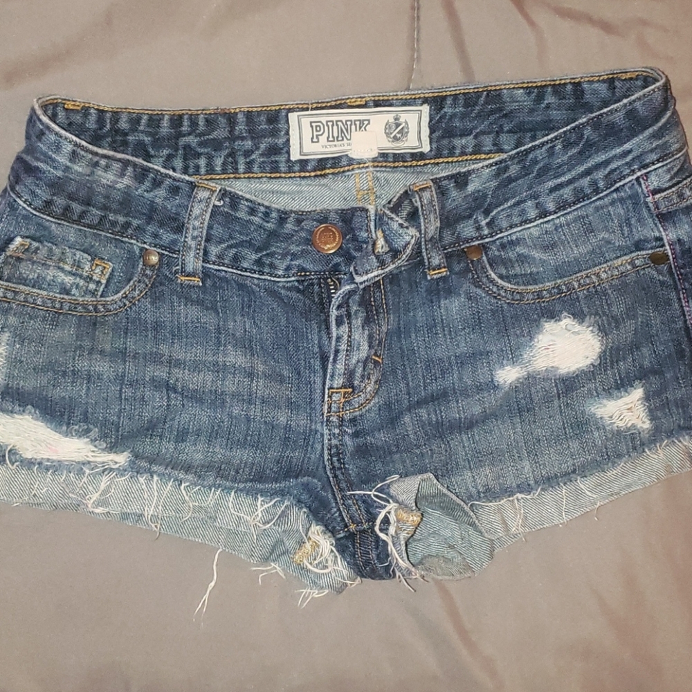 VS Pink Jean shorts size 2